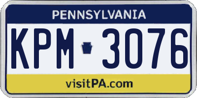 PA license plate KPM3076