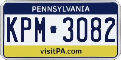 PA license plate KPM3082