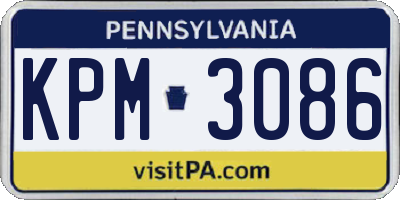 PA license plate KPM3086