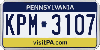 PA license plate KPM3107