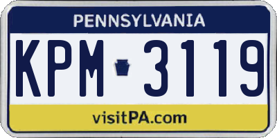 PA license plate KPM3119