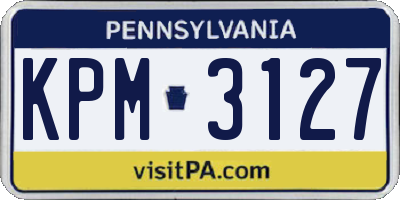 PA license plate KPM3127