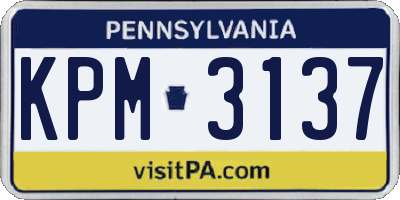 PA license plate KPM3137