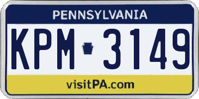 PA license plate KPM3149
