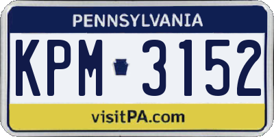PA license plate KPM3152