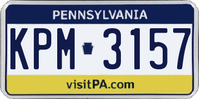 PA license plate KPM3157