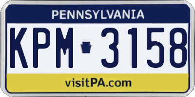 PA license plate KPM3158