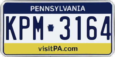 PA license plate KPM3164