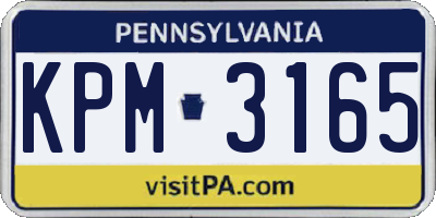 PA license plate KPM3165