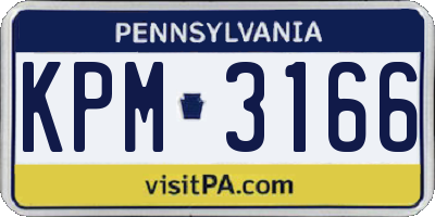 PA license plate KPM3166