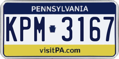 PA license plate KPM3167