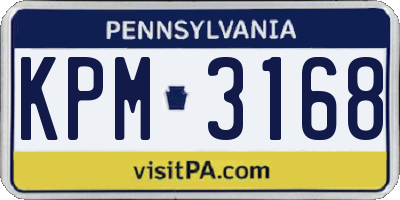 PA license plate KPM3168