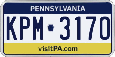 PA license plate KPM3170