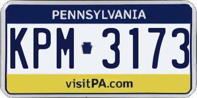 PA license plate KPM3173