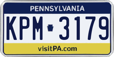 PA license plate KPM3179