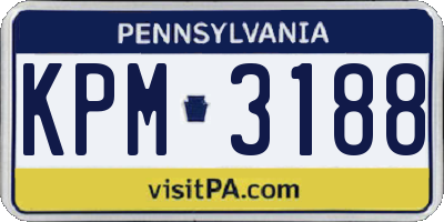 PA license plate KPM3188