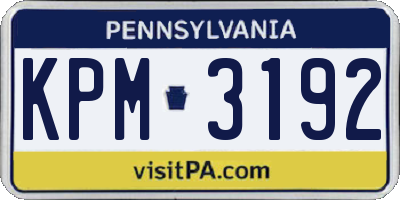 PA license plate KPM3192