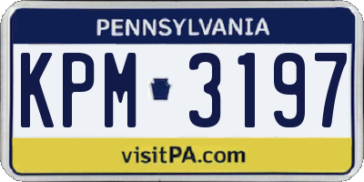 PA license plate KPM3197