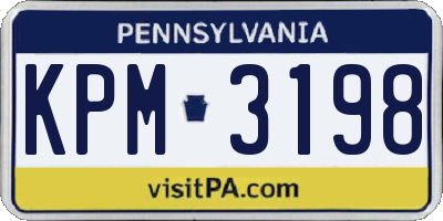 PA license plate KPM3198