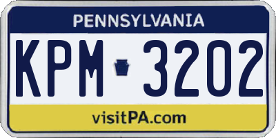 PA license plate KPM3202