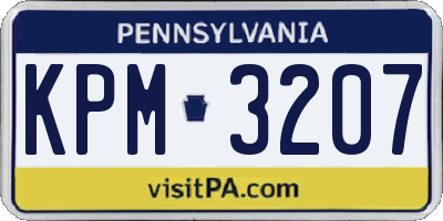 PA license plate KPM3207