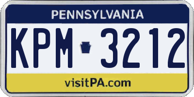 PA license plate KPM3212