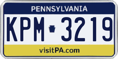 PA license plate KPM3219