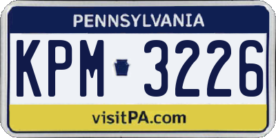 PA license plate KPM3226