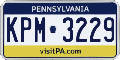 PA license plate KPM3229
