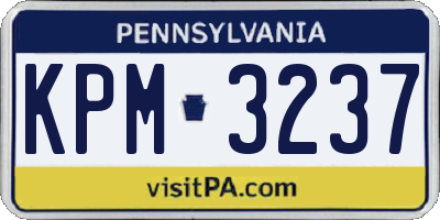 PA license plate KPM3237