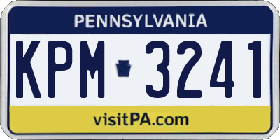 PA license plate KPM3241