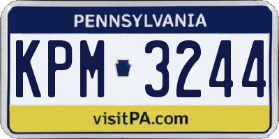PA license plate KPM3244