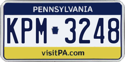 PA license plate KPM3248