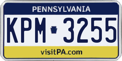 PA license plate KPM3255