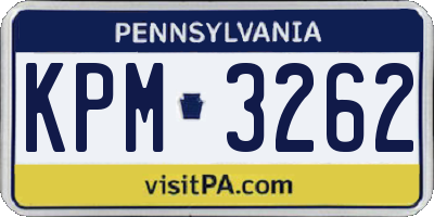PA license plate KPM3262