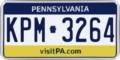 PA license plate KPM3264
