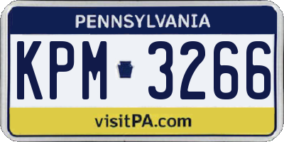 PA license plate KPM3266