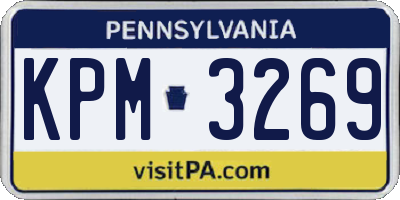 PA license plate KPM3269
