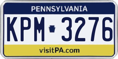 PA license plate KPM3276