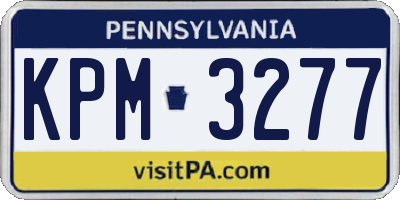 PA license plate KPM3277