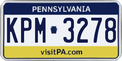 PA license plate KPM3278
