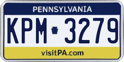 PA license plate KPM3279