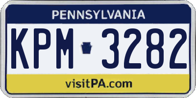 PA license plate KPM3282