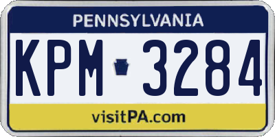 PA license plate KPM3284