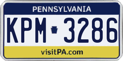 PA license plate KPM3286
