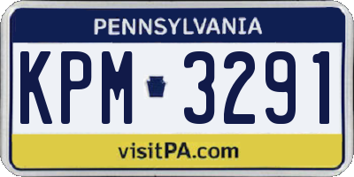 PA license plate KPM3291
