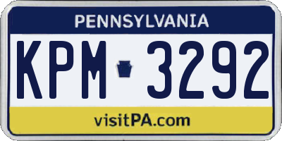 PA license plate KPM3292