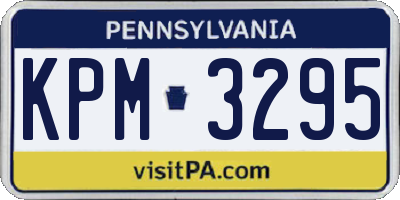PA license plate KPM3295