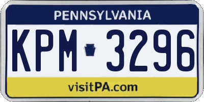 PA license plate KPM3296