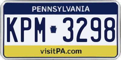 PA license plate KPM3298